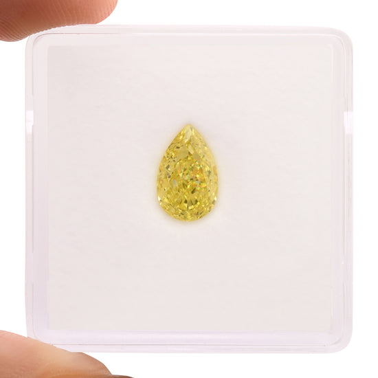 1.01 Carat Fancy Intense Yellow Pear Diamond VS1 GIA