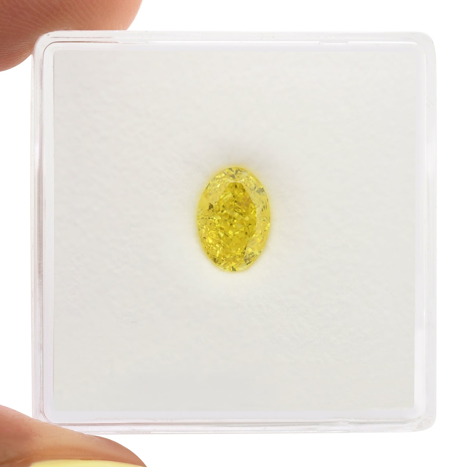 1.01 Carat Fancy Vivid Yellow Oval Diamond VS1 GIA