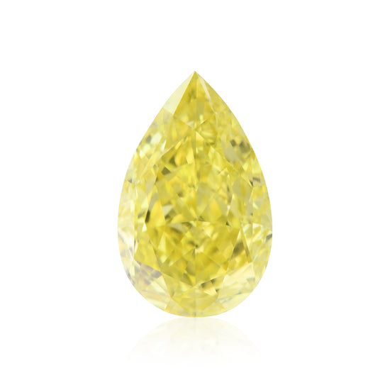 1.01 Carat Fancy Vivid Yellow Pear Diamond VVS2 GIA