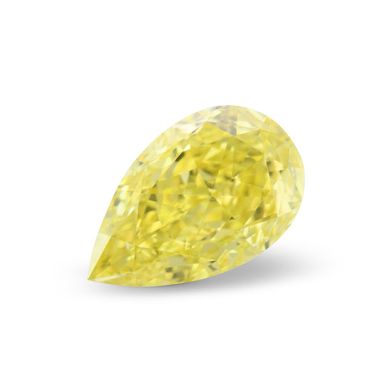 1.01 Carat Fancy Vivid Yellow Pear Diamond VVS2 GIA