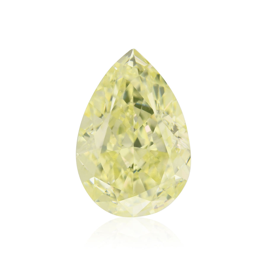 1.01 Carat Light Greenish Yellow Pear Diamond VS1 GIA