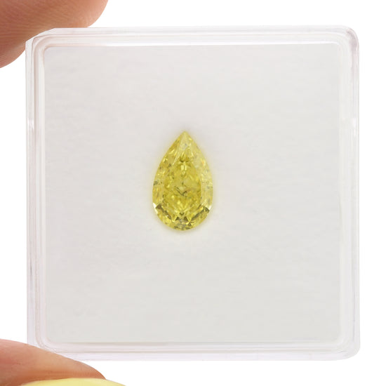 Diamante Goccia Giallo Intenso Fantasia da 1,02 Carati VS1 GIA