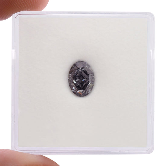 1.03 Carat Fancy Gray Violet Oval Diamond VS2 GIA