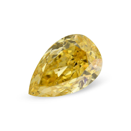 1.03 Carat Fancy Intense Orange Yellow Pear Diamond SI1 GIA