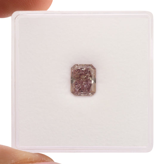 1.03 Carat Fancy Purple Pink Radiant Diamond SI1 GIA