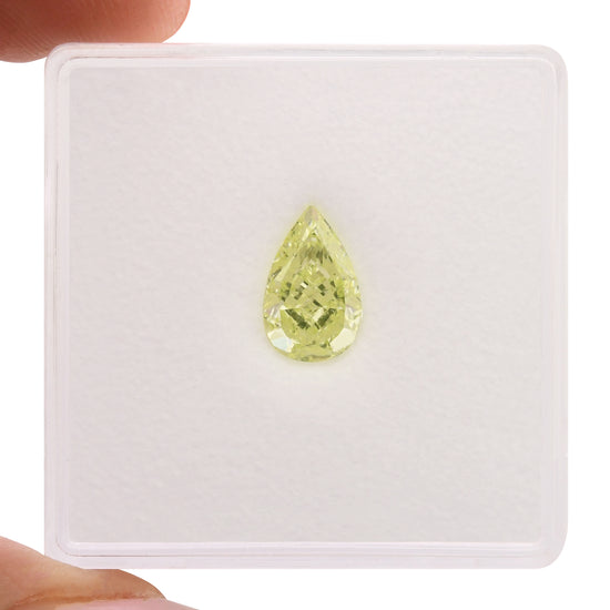 1.03 Carat Fancy Yellow Green Pear Diamond VS1 GIA