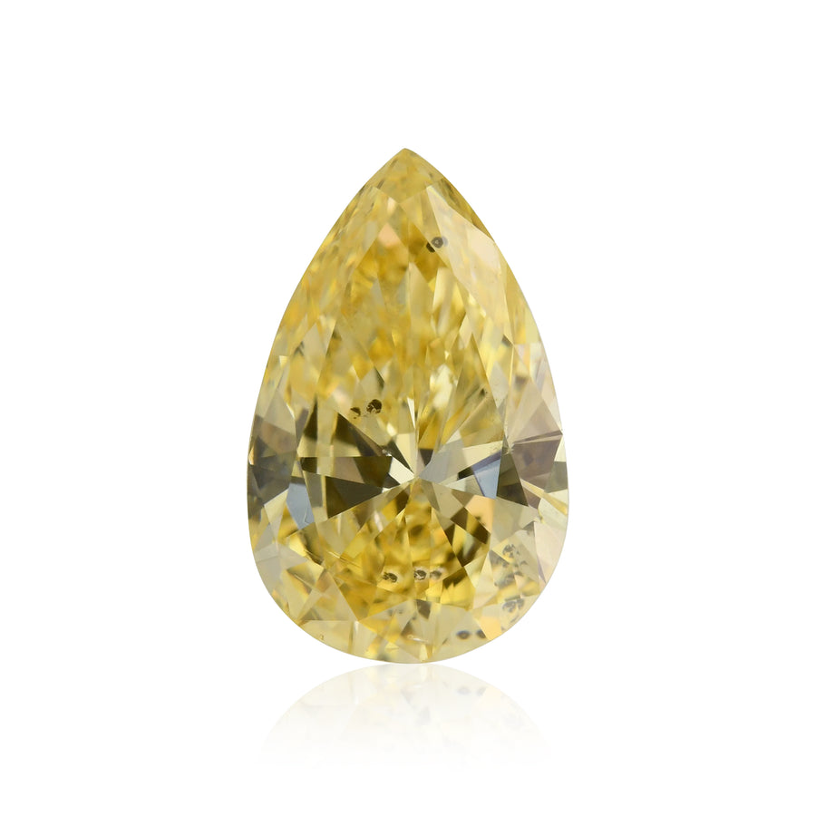1.04 Carat Fancy Intense Orangy Yellow Pear Diamond SI2 GIA
