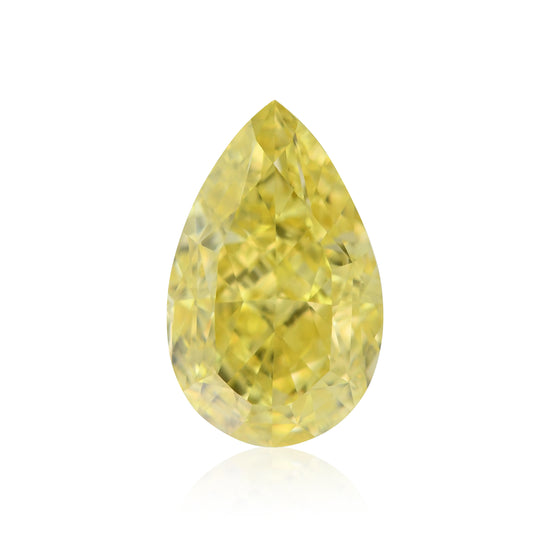 1.04 Carat Fancy Vivid Yellow Pear Diamond IF GIA