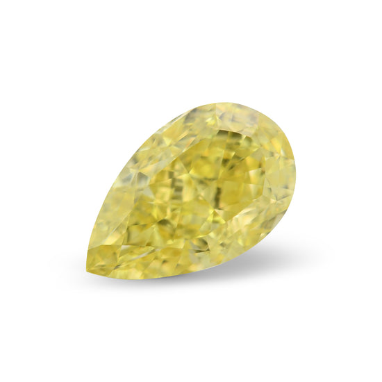 1.04 Carat Fancy Vivid Yellow Pear Diamond IF GIA
