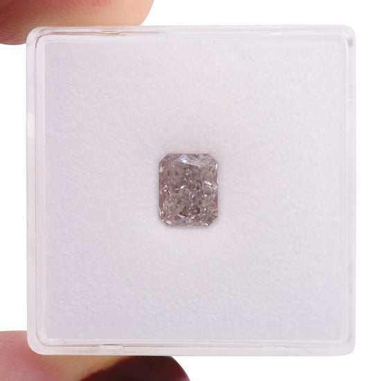 1.05 Carat Fancy Brownish Pink Radiant Diamond VS2 GIA