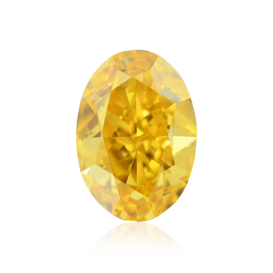 1.05 Carat Fancy Vivid Yellow Orange Oval Diamond VS2 GIA