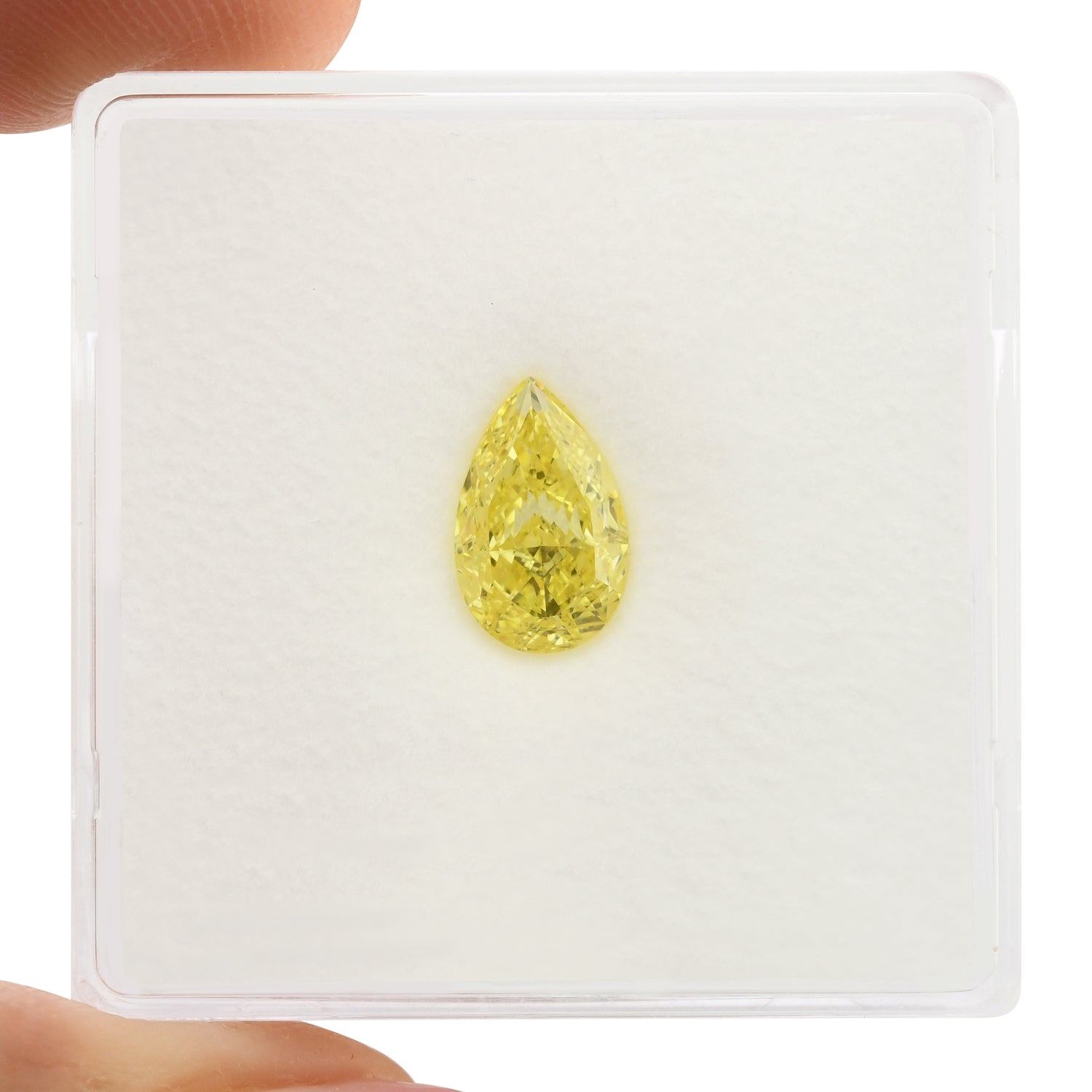 1.07 Carat Fancy Intense Yellow Pear Diamond VS1 GIA