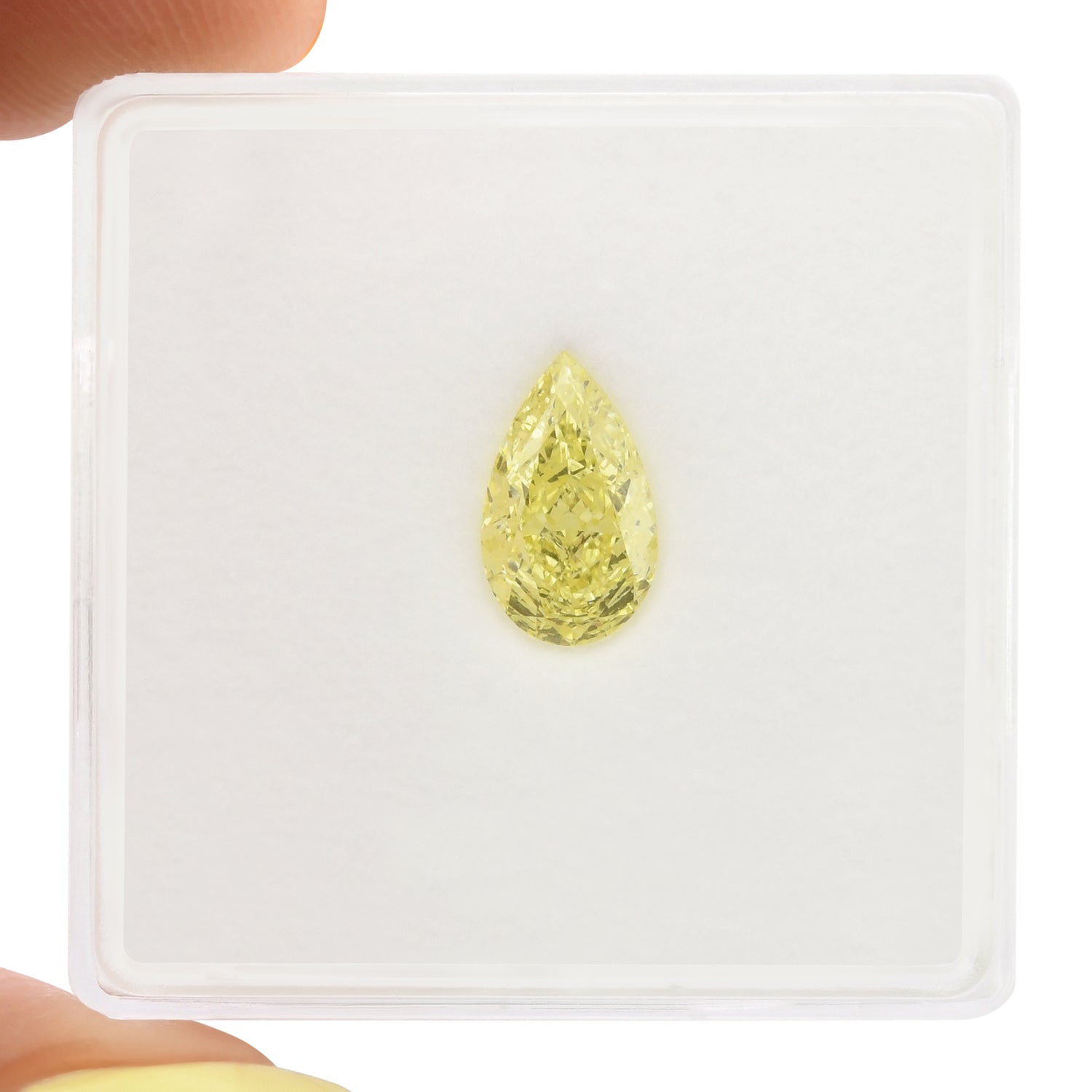 1.07 Carat Fancy Yellow Pear Diamond VVS2 GIA