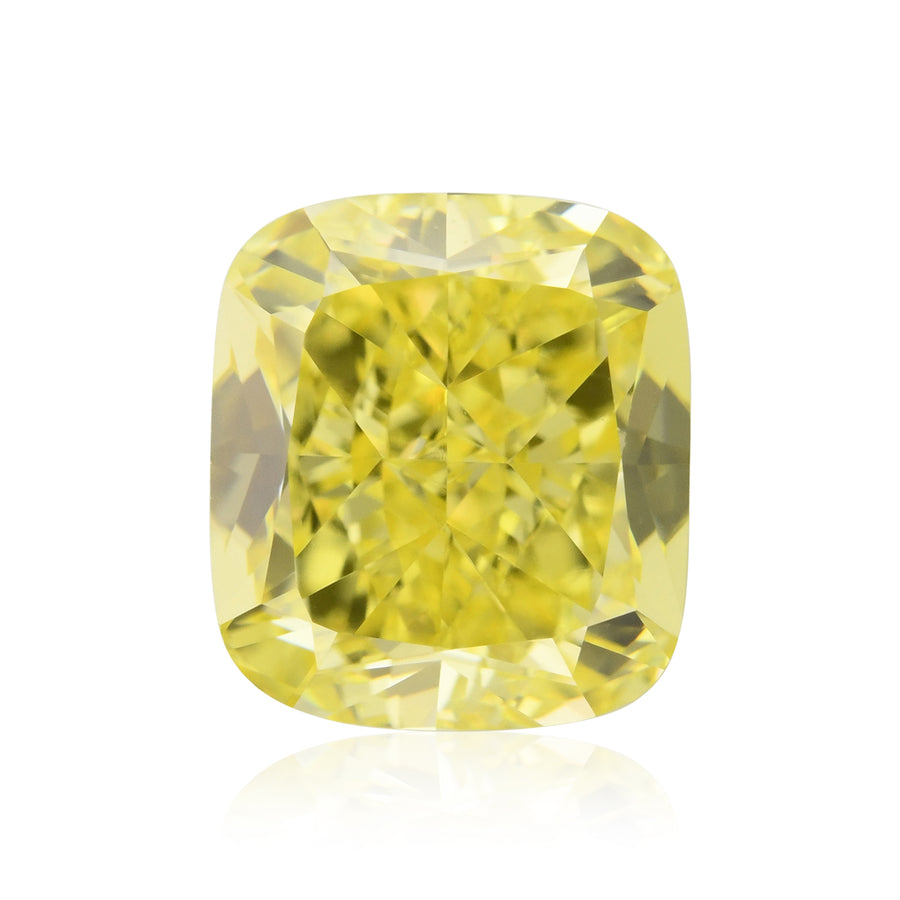 1.08 Carat Fancy Intense Yellow Cushion Diamond VVS2 GIA