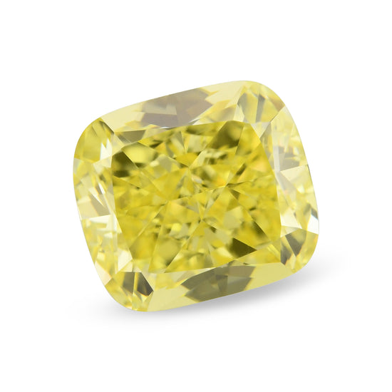 1.08 Carat Fancy Intense Yellow Cushion Diamond VVS2 GIA
