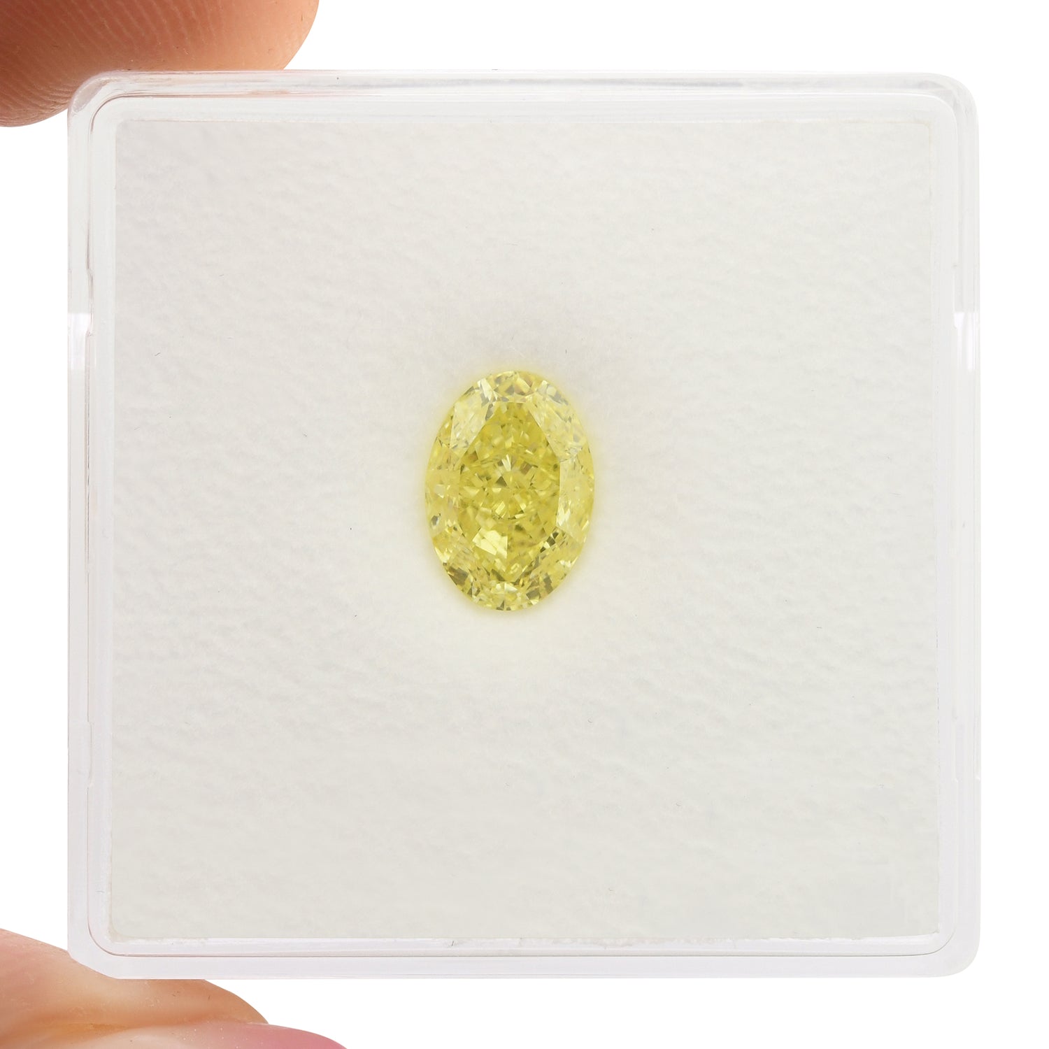 1.08 Carat Fancy Yellow Oval Diamond VVS2 GIA
