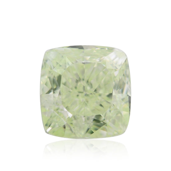 1.09 Carat Fancy Intense Yellowish Green Cushion Diamond VS2 GIA