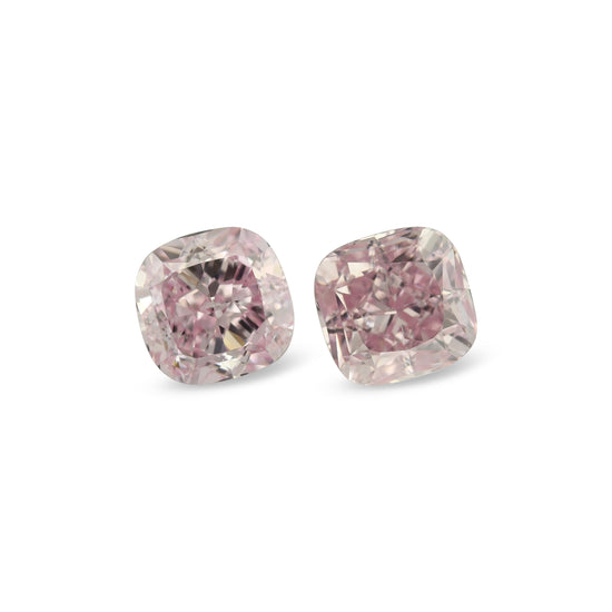 1.10 Carat Fancy Intense Purplish Pink Cushion Diamonds VS2 GIA Pair