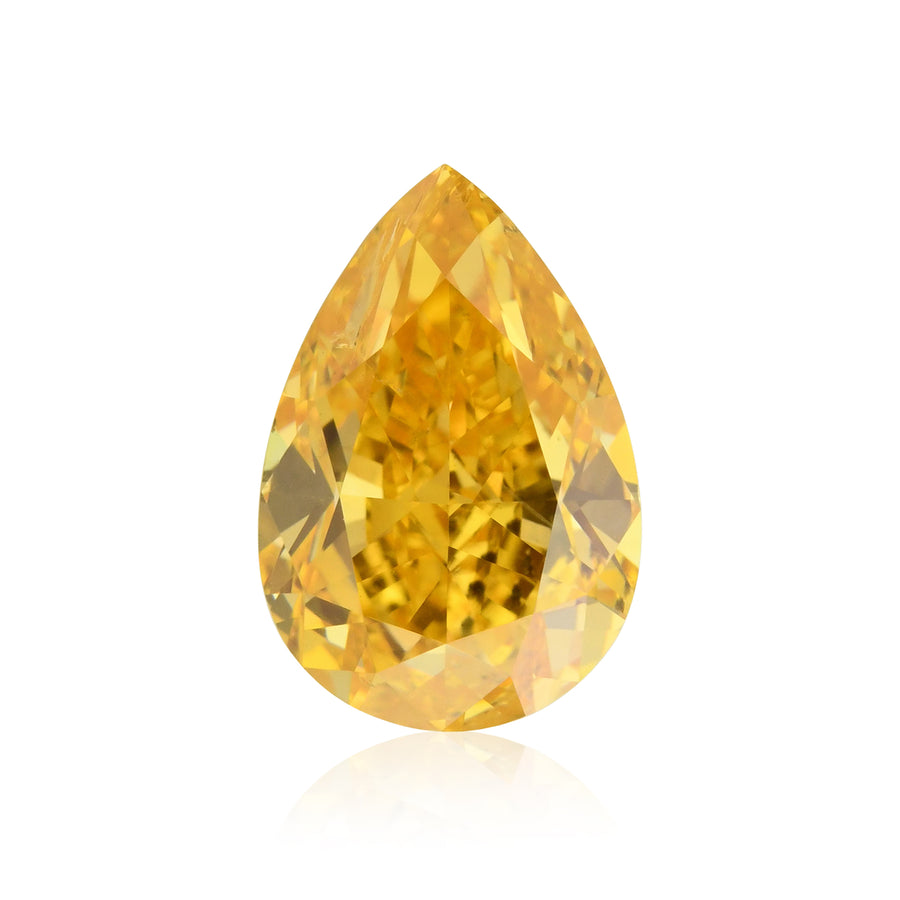 1,10 Karat Fancy Vivid Orange Yellow Pear Diamant GIA (I1)