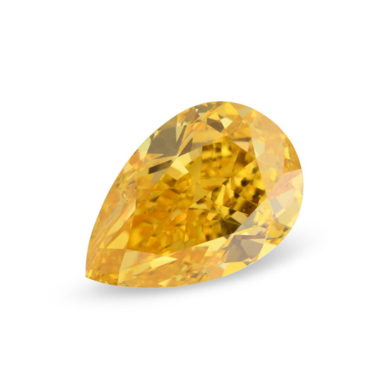 1.10 Carat Fancy Vivid Orange Yellow Pear Diamond GIA (I1)