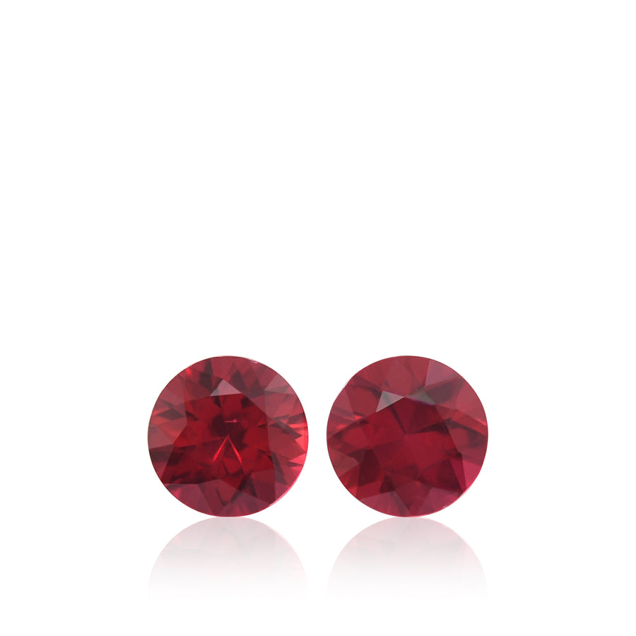 1.10 Carat Red MOZAMBIQUE Round Rubies Pair
