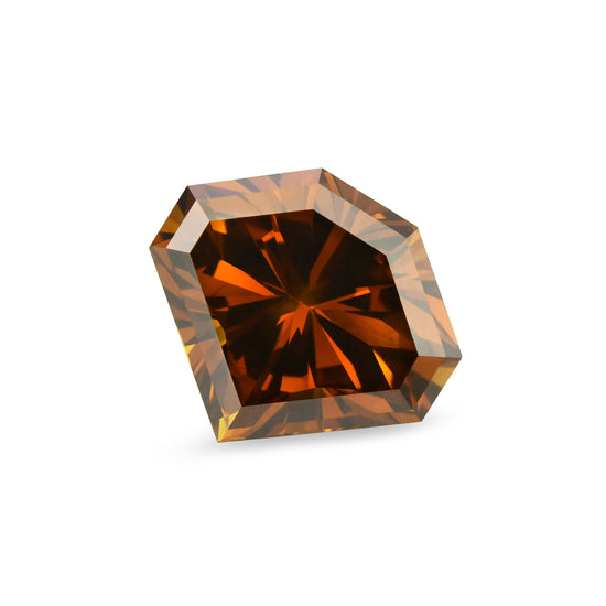 1.11 Carat Fancy Deep Brown Orange Shield Diamond SI2 GIA