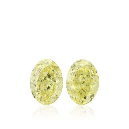 1.11 Carat Fancy Yellow Oval Diamonds VVS2 GIA