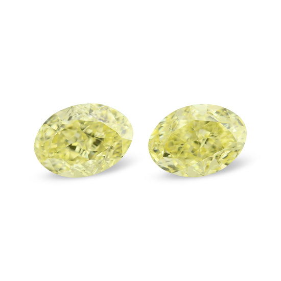 1.11 Carat Fancy Yellow Oval Diamonds VVS2 GIA