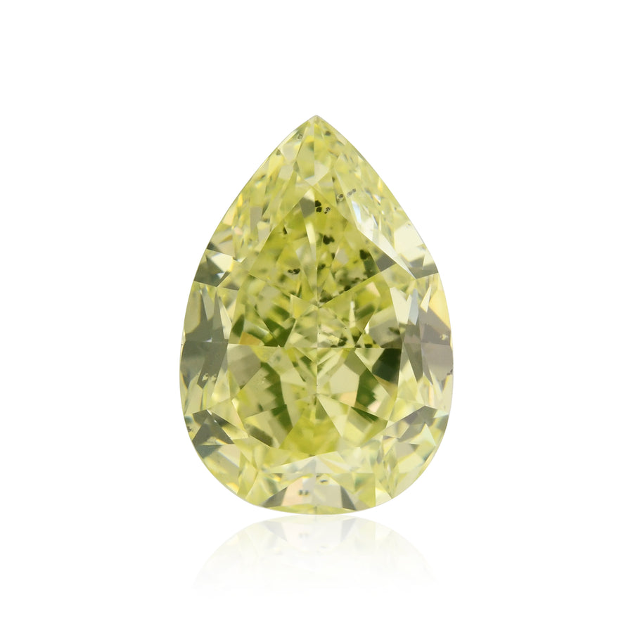 1.12 Carat Fancy Intense Green Yellow Pear Diamond SI2 GIA