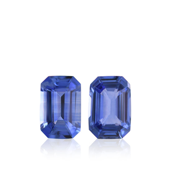 1,13 Karat blaues sri-lankisches Smaragd-Saphirpaar