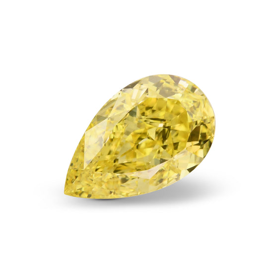 1.14 Carat Fancy Intense Yellow Pear Diamond VS2 GIA
