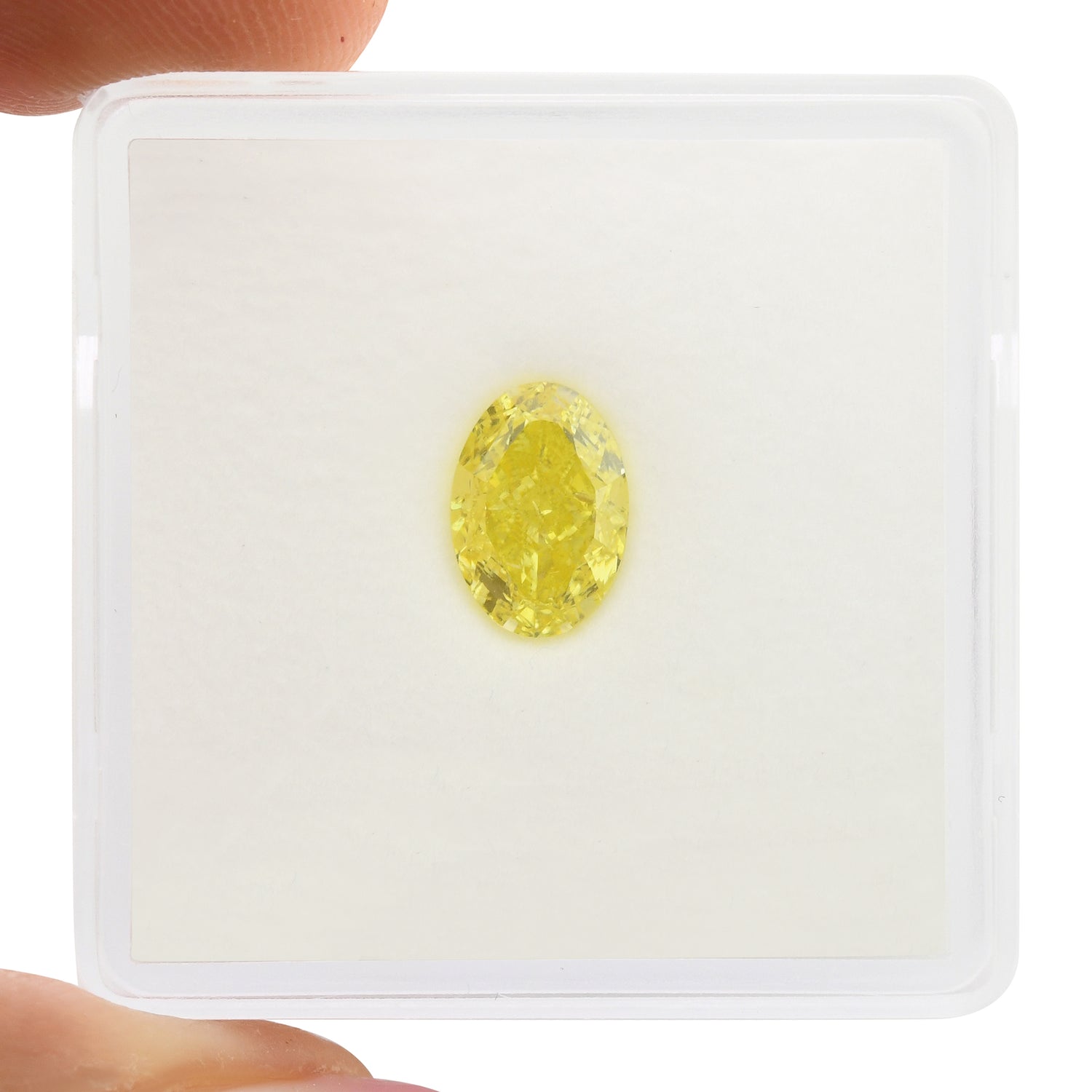 1.15 Carat Fancy Intense Yellow Oval Diamond VVS2 GIA