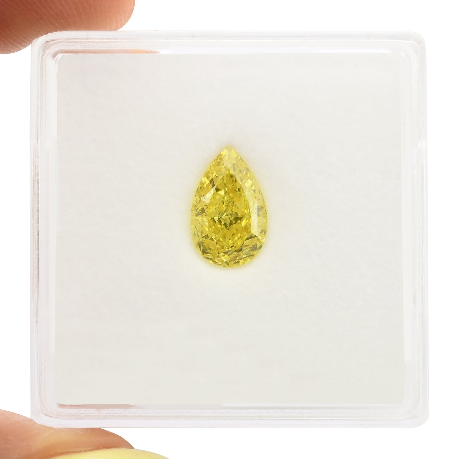 1.15 Carat Fancy Intense Yellow Pear Diamond IF GIA