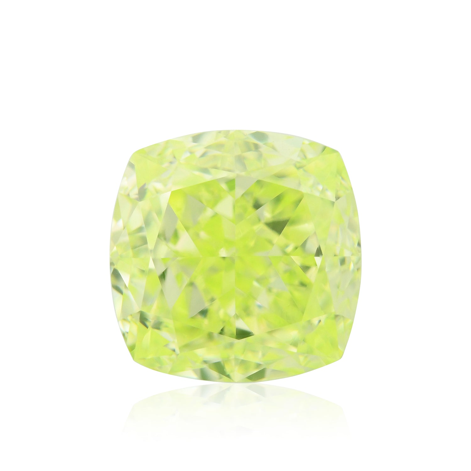 1.17 Carat Fancy Intense Yellow Green Cushion Diamond VVS2 GIA