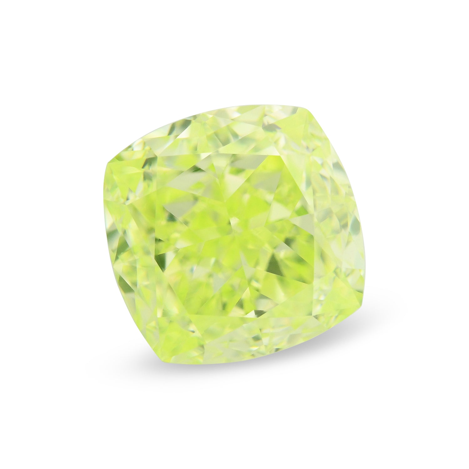 1.17 Carat Fancy Intense Yellow Green Cushion Diamond VVS2 GIA
