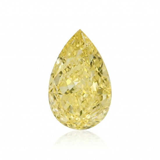 1.17 Carat Fancy Yellow Pear Diamond IF GIA