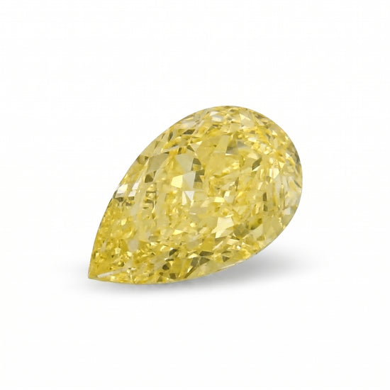 1.17 Carat Fancy Yellow Pear Diamond IF GIA