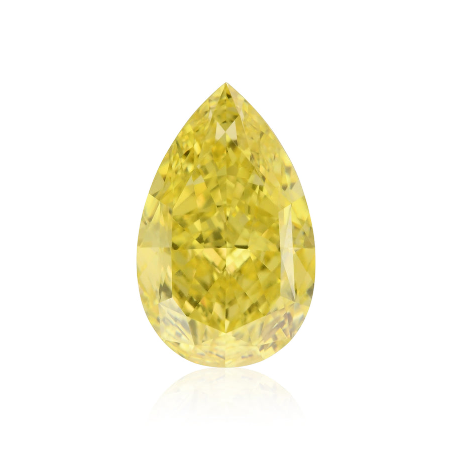 1.19 Karat Fancy Vivid Yellow Pear Diamant IF GIA
