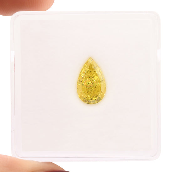 1.20 Carat Fancy Vivid Yellow Pear Diamond VS2 GIA