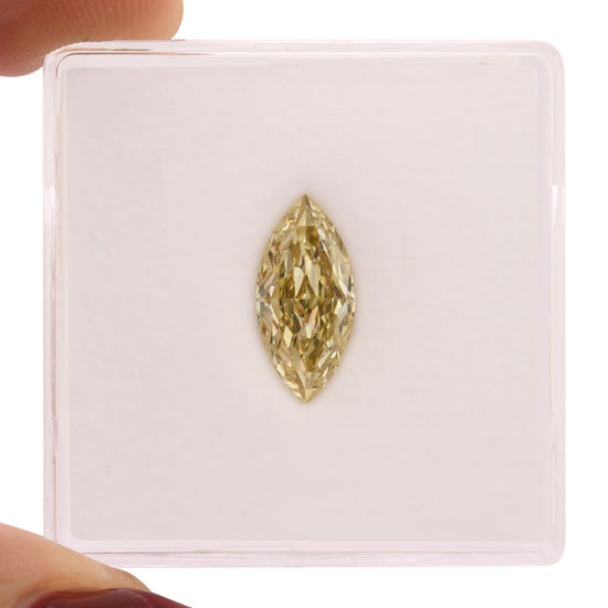 1.21 Carat Fancy Brownish Yellow Marquise Diamond VS2 GIA