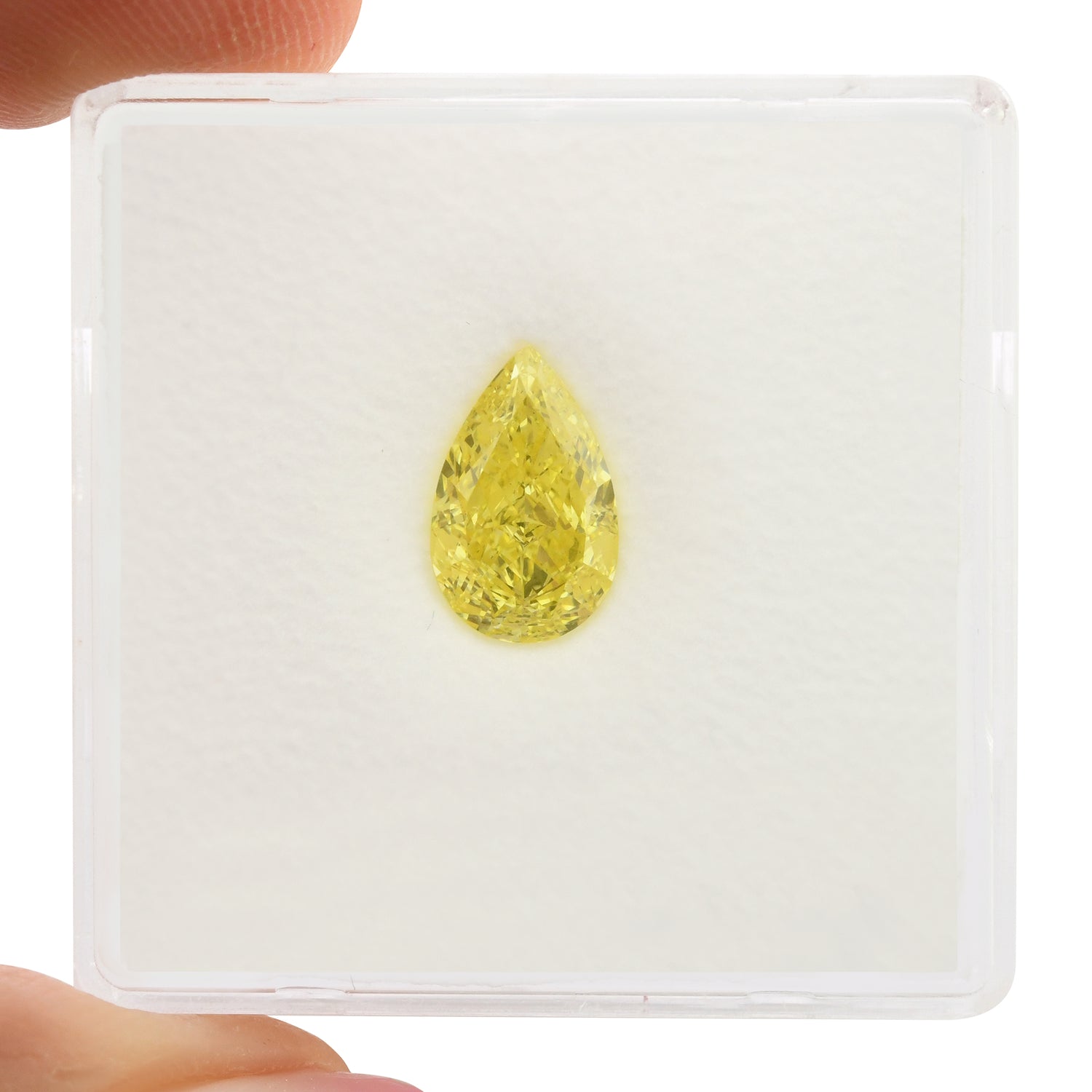 1.26 Carat Fancy Intense Yellow Pear Diamond VS2 GIA