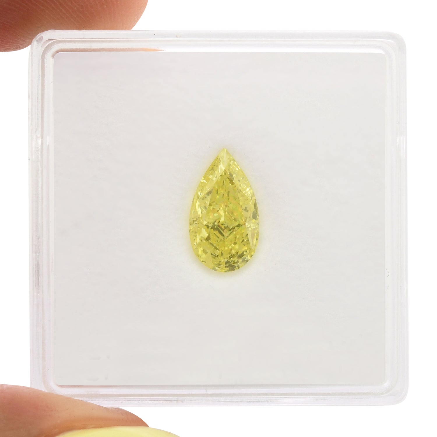 1.27 Carat Fancy Intense Yellow Pear Diamond VS2 GIA