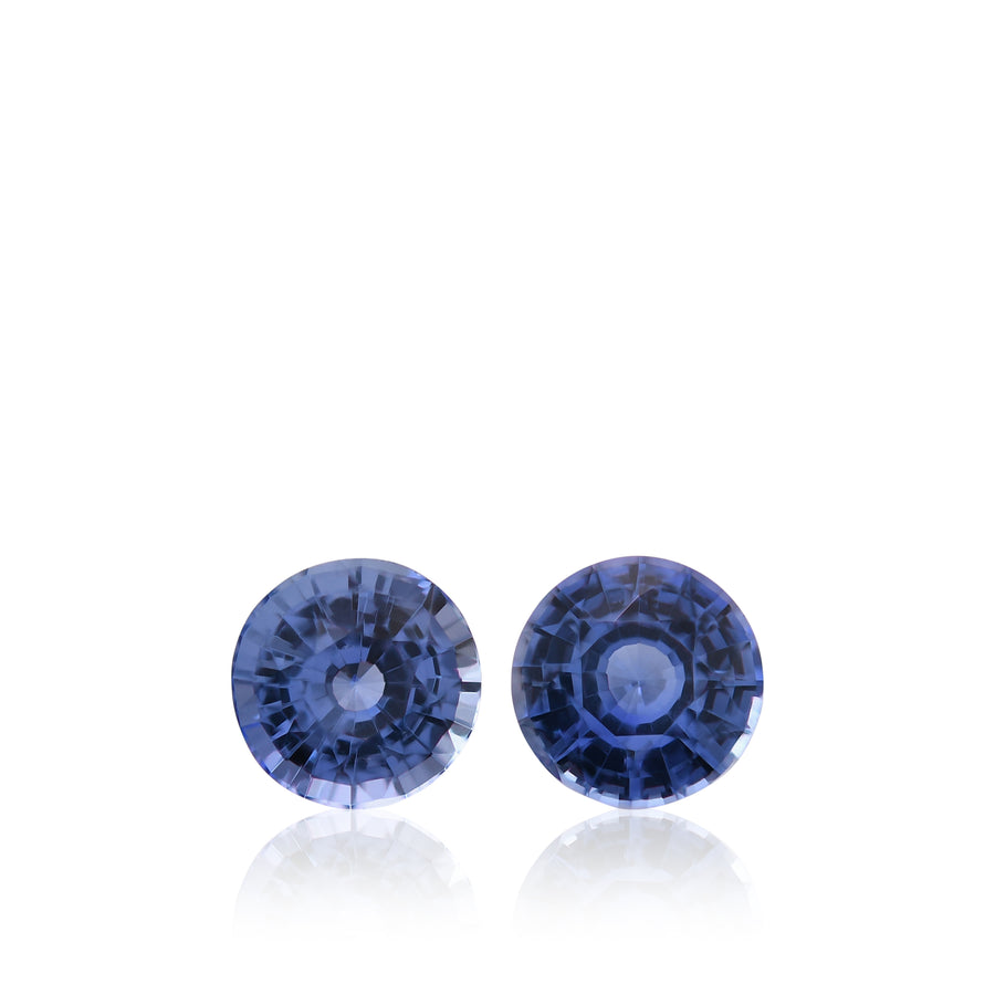 1.30 Carat Blue SRI LANKAN Round Sapphires Pair