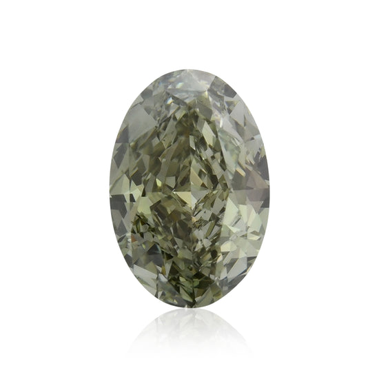 1,50 Karat Fancy Dark Gray Yellowish Green Oval Diamant SI1 GIA