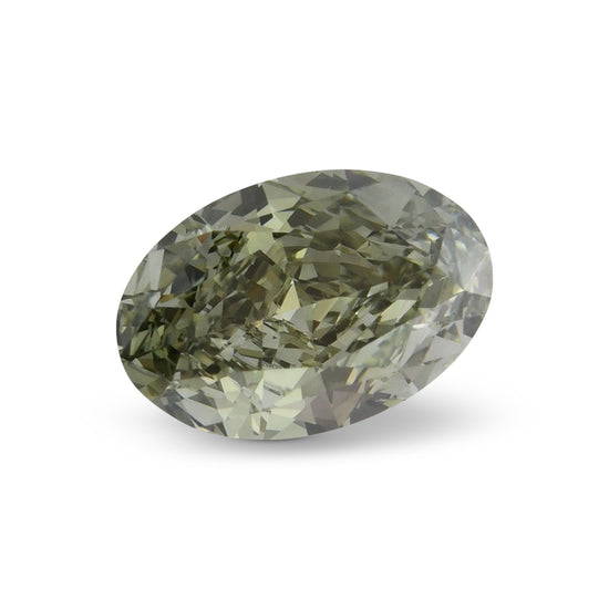 1,50 Karat Fancy Dark Gray Yellowish Green Oval Diamant SI1 GIA