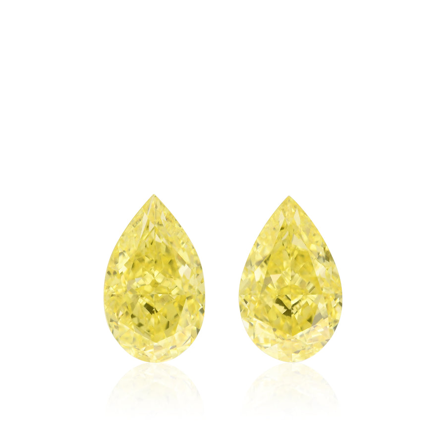 1,36 Karat Fancy Intense Yellow birnenförmige Diamanten VS1 GIA