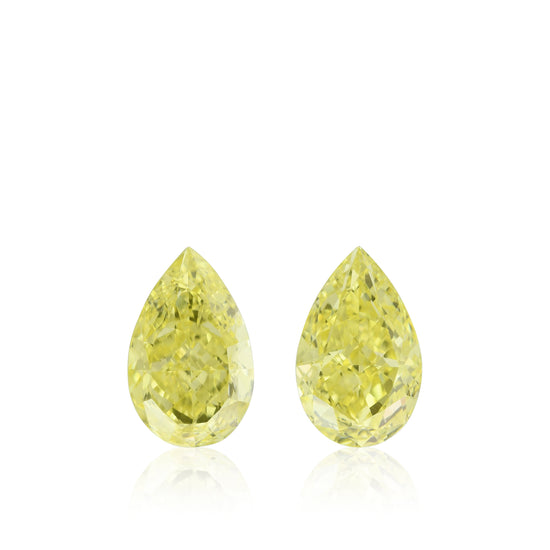 Coppia di Diamanti a Pera Fancy Intense Yellow da 1,42 Carati VS1 GIA