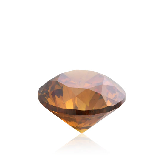 1.48 Carat Fancy Deep Brownish Yellowish Orange Round Diamond I1 GIA