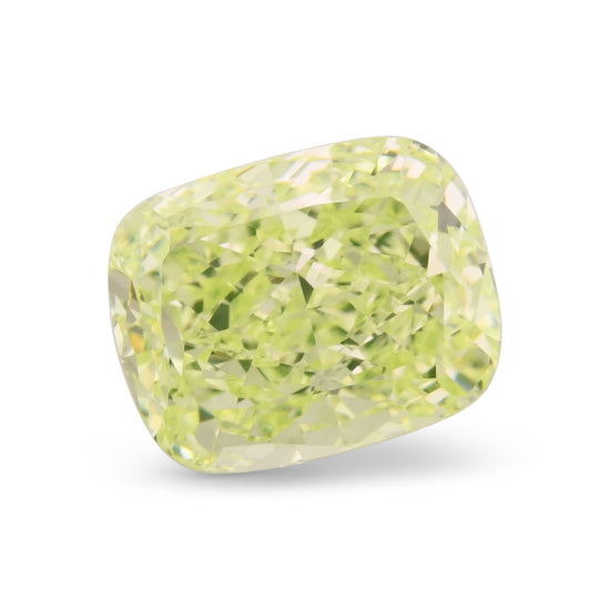1.49 Carat Fancy Intense Yellow Green Cushion Diamond VVS1 GIA