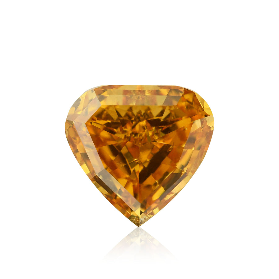 1.50 Carat Fancy Deep Yellow Orange Heart Diamond SI2 GIA